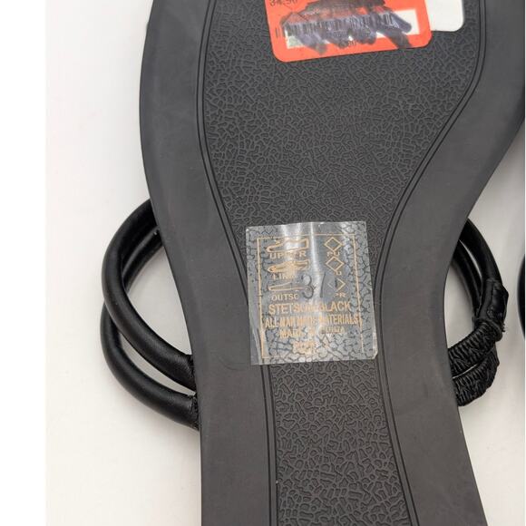 Azalea Wang Stetson Tubular Straps Knot Flat Sandals Women's Black Size US7 EU38 - Picture 8 of 13